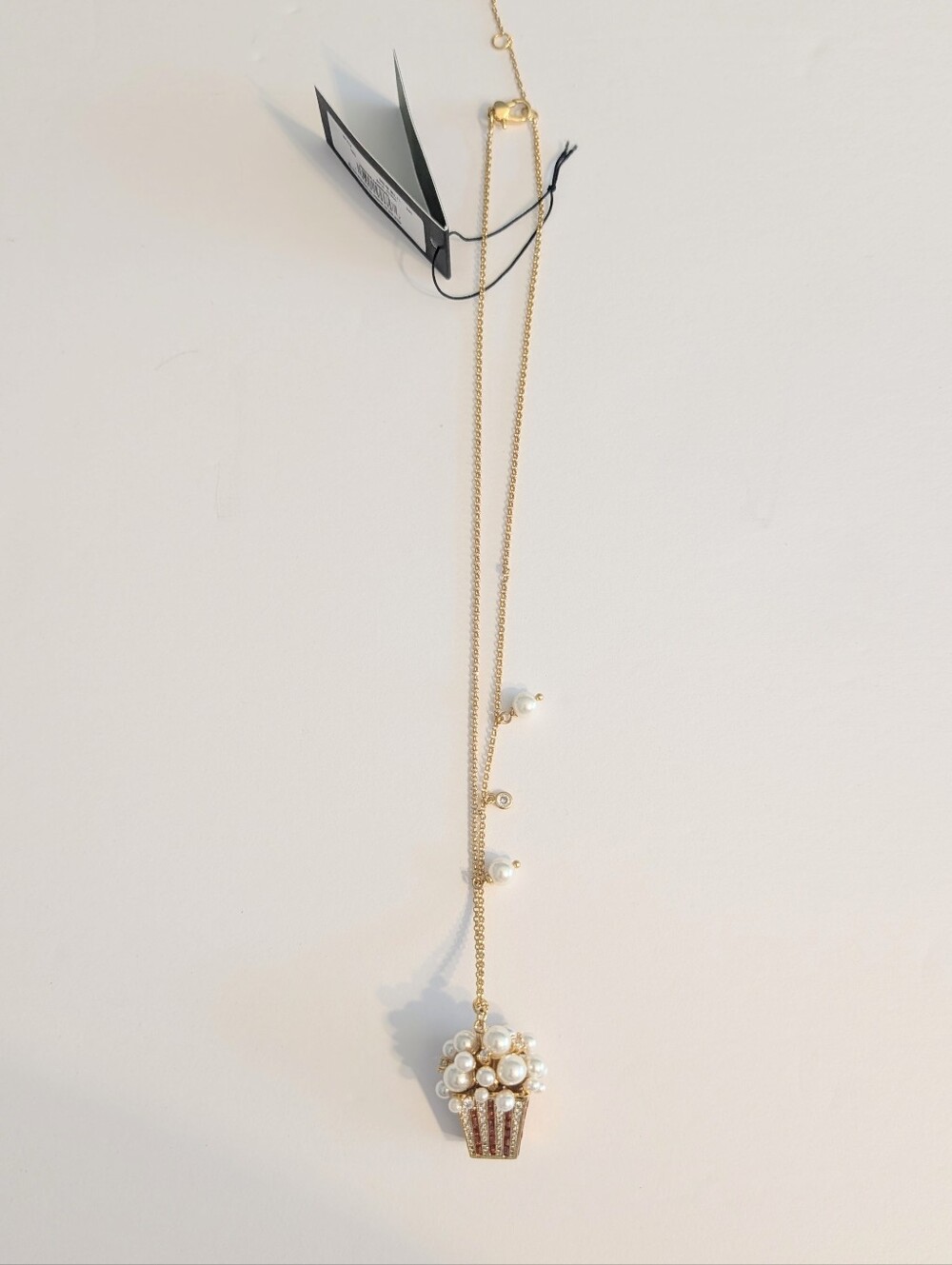 Kate Spade Winter Carnival Popcorn Pendant Necklace Cream Multi C2466 New
